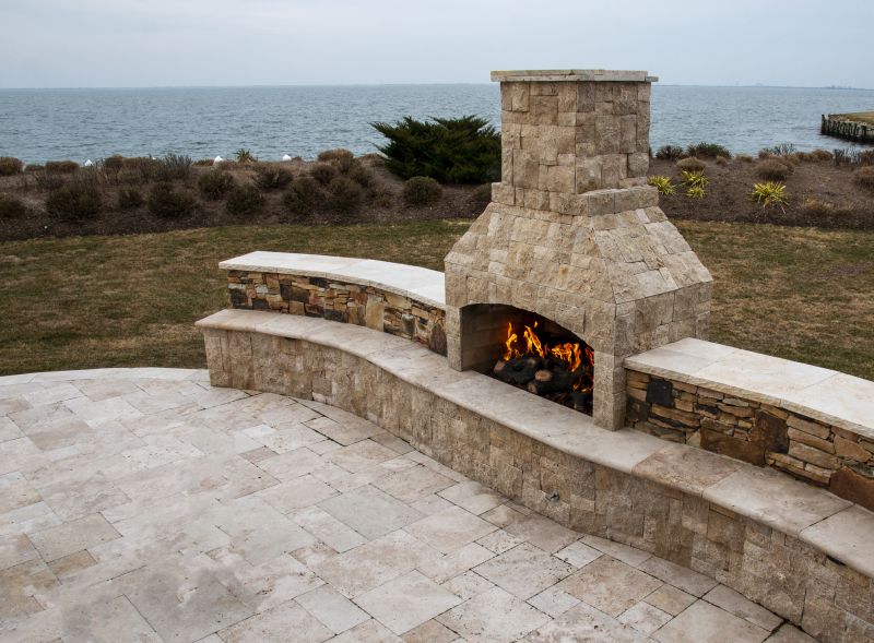 Natural stone paver arrangement